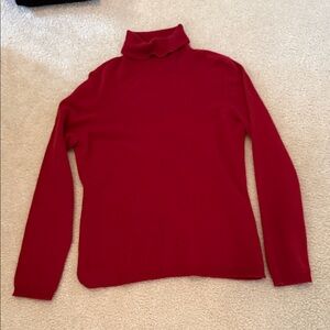 Ann Taylor Cherry Red Turtleneck Sweater